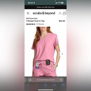 Medcouture xs scrub set PINK